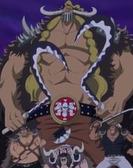Beast Pirates Commander Jack surrounded by footsoldiers of the crew (Image via Toei Animation)